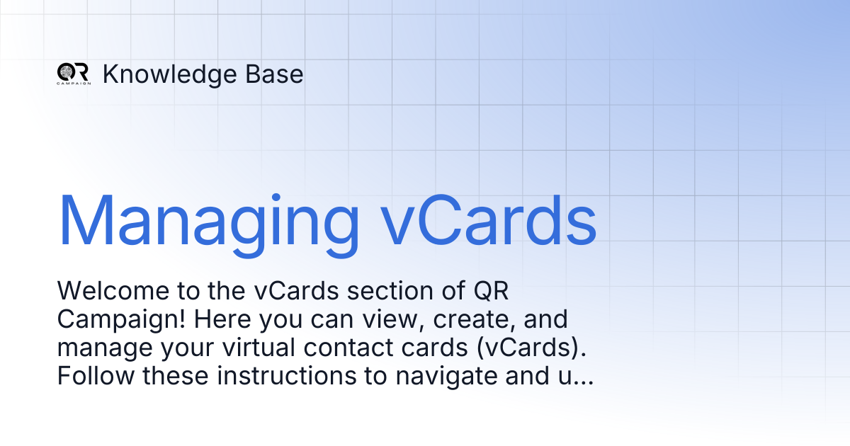 Managing vCards | Knowledge Base