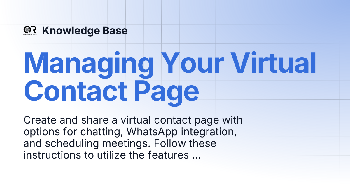 Managing Your Virtual Contact Page | Knowledge Base