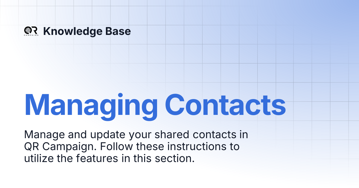 Managing Contacts | Knowledge Base