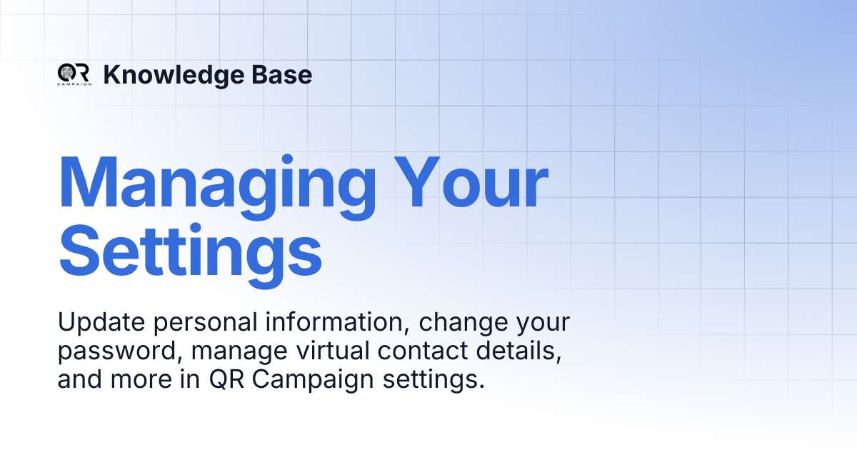Managing Your Settings | Knowledge Base